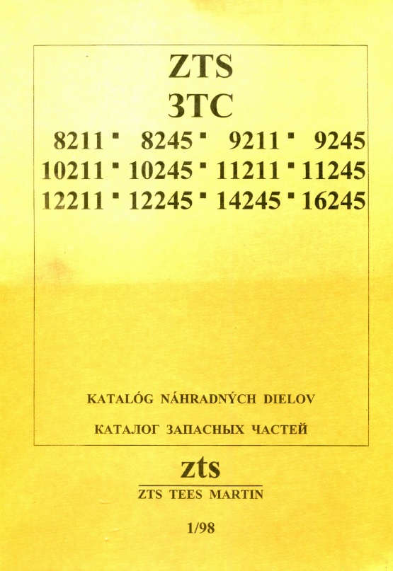 ZETOR  8211, 8245, 9211, 9245, 10211, 10245, 11211, 11245, 12211, 12245, 14245, 16245 Katalog nahradnych dielov
